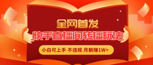 全网首发，快手直播间转播玩法简单躺赚，真正的全无人直播，小白轻松上手月入1W+【揭秘】-彼飞网创