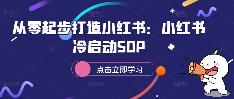 从零起步打造小红书：小红书冷启动SOP-彼飞网创