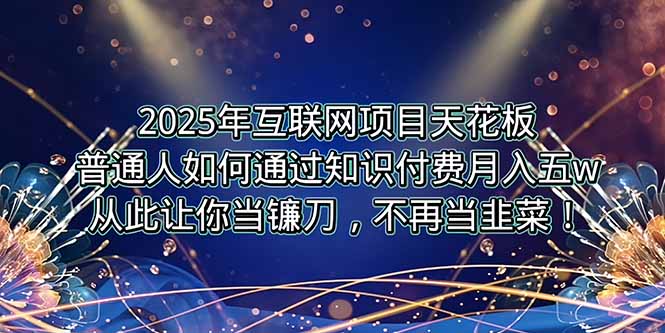 2025年互联网项目天花板，普通人如何通过卖项目实现逆风翻盘，月入5W＋！-彼飞网创