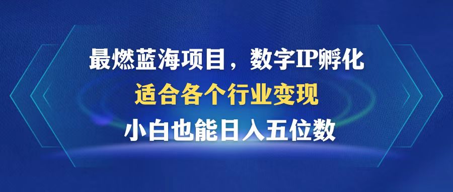 最燃蓝海项目  数字IP孵化  适合各个行业变现  小白也能日入5位数-彼飞网创