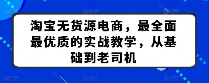 淘宝无货源电商，最全面最优质的实战教学，从基础到老司机-彼飞网创