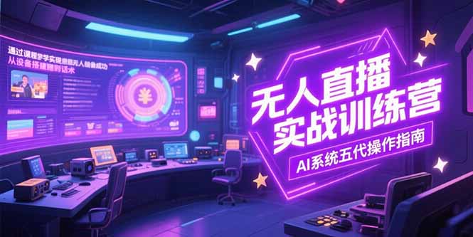 无人直播实操训练营，从设备搭建到话术，AI系统五代操作指南(7月更新-彼飞网创