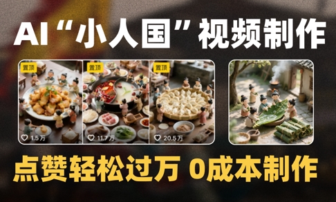 爆款1000W+播放微缩景观迷你小人国AI视频0成本制作全流程教学-彼飞网创