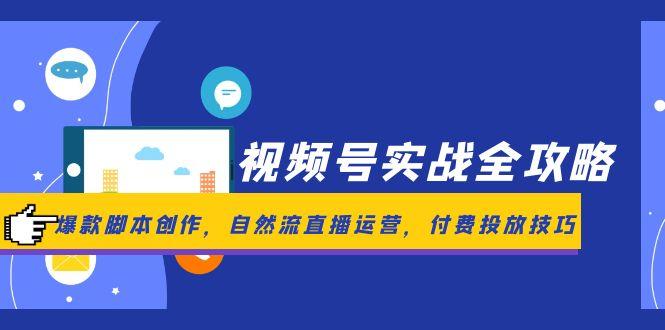 视频号实战全攻略，爆款脚本创作，自然流直播运营，付费投放技巧-彼飞网创