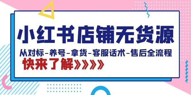 小红书店铺无货源：从对标-养号-拿货-客服话术-售后全流程(20节课)-彼飞网创