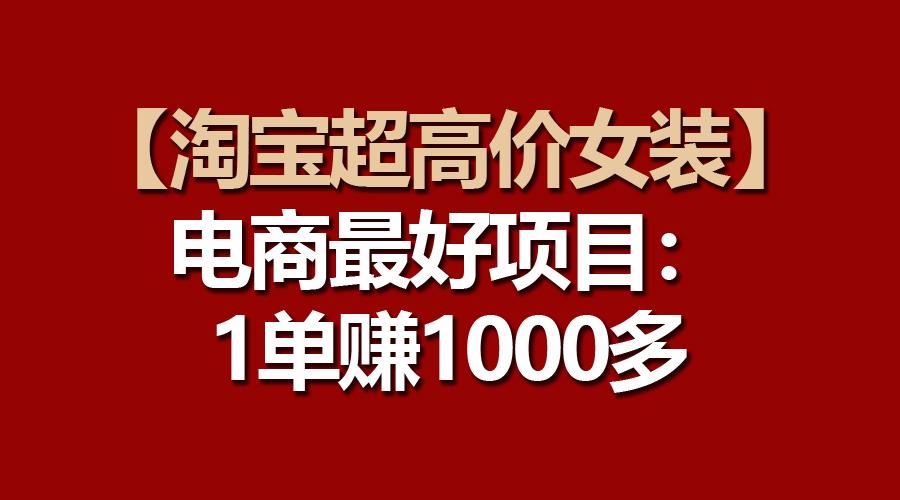 【淘宝超高价女装】电商最好项目：一单赚1000多-彼飞网创