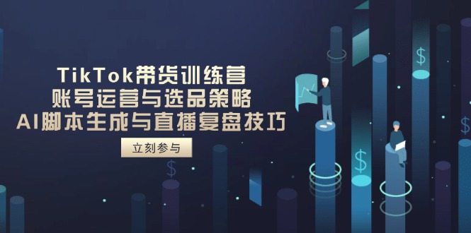 TikTok带货训练营，账号运营与选品策略，AI脚本生成与直播复盘技巧-彼飞网创