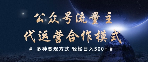 公众号流量主代运营  多种变现方式 轻松日入5张【揭秘】-彼飞网创