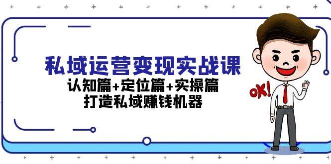 私域运营变现实战课：认知篇+定位篇+实操篇，打造私域赚钱机器-彼飞网创