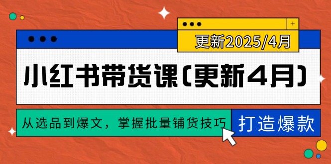 小红书带货课(更新4月-彼飞网创