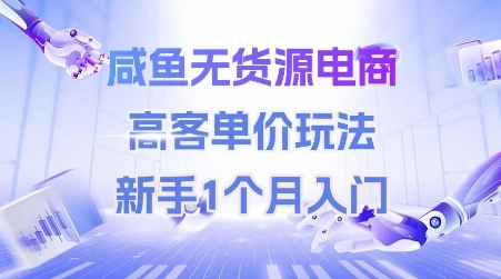 咸鱼无货源电商，高客单价玩法，新手1个月入门-彼飞网创