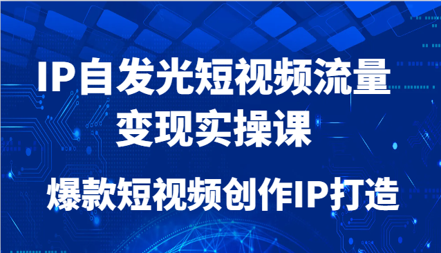 IP自发光短视频流量变现实操课，爆款短视频创作IP打造-彼飞网创