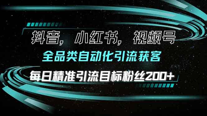 抖音小红书视频号全品类自动化引流获客，每日精准引流目标粉丝200+-彼飞网创