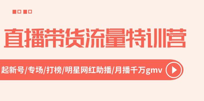直播带货流量特训营，起新号-专场-打榜-明星网红助播 月播千万gmv(52节-彼飞网创