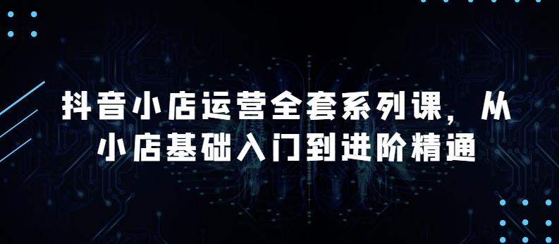 抖音小店运营全套系列课，全新升级，从小店基础入门到进阶精通，系统掌握月销百万小店的核心秘密-彼飞网创