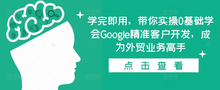 学完即用，带你实操0基础学会Google精准客户开发，成为外贸业务高手-彼飞网创