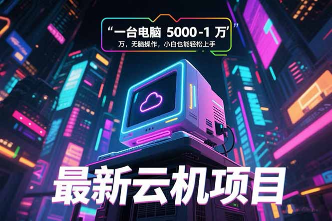 最新云机项目 一台电脑5000到10000 无脑操作小白也能轻松上手-彼飞网创