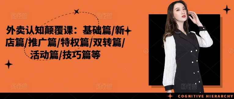 外卖认知颠覆课：基础篇/新店篇/推广篇/特权篇/双转篇/活动篇/技巧篇等-彼飞网创