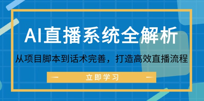 AI直播系统全解析：从项目脚本到话术完善，打造高效直播流程-彼飞网创