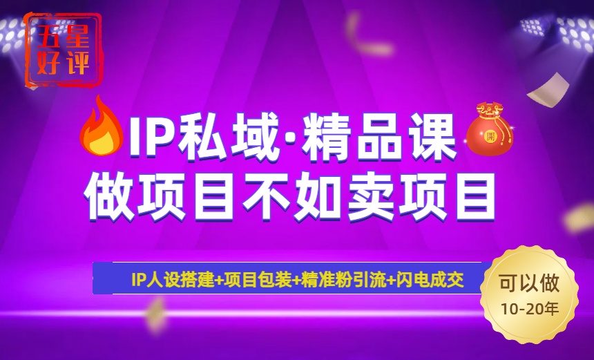 2025年“IP私域·密训精品课”，日赚3000+小白避坑年赚百万，暴力引流…-彼飞网创