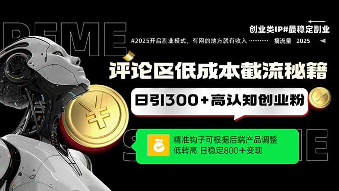评论区低成本引流秘籍，精准钩子直击用户，单账号日增300+创业粉，日稳…-彼飞网创