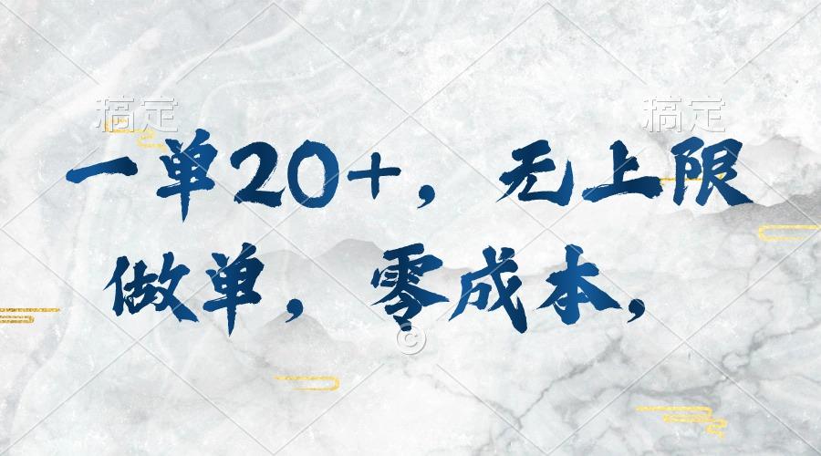 一单20+，无上限做单，零成本，执行就有收入-彼飞网创