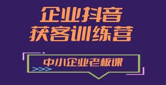 企业抖音营销获客增长训练营，中小企业老板必修课-彼飞网创