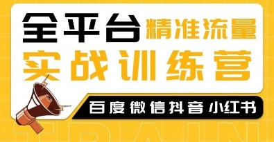 全平台精准流量实战训练营，百度微信抖音小红书SEO引流教程-彼飞网创