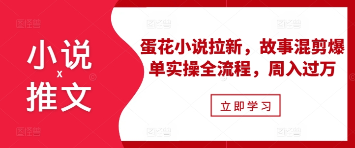 小说推文之蛋花小说拉新，故事混剪爆单实操全流程，周入过万-彼飞网创