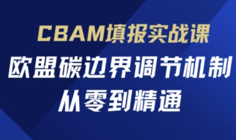 CBAM填报实战课，欧盟碳边界调节机制，从零到精通-彼飞网创
