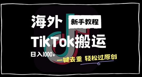 2024最新海外TikTok搬运玩法，一键去重轻松过原创，新手无经验也能日入1k【揭秘】-彼飞网创