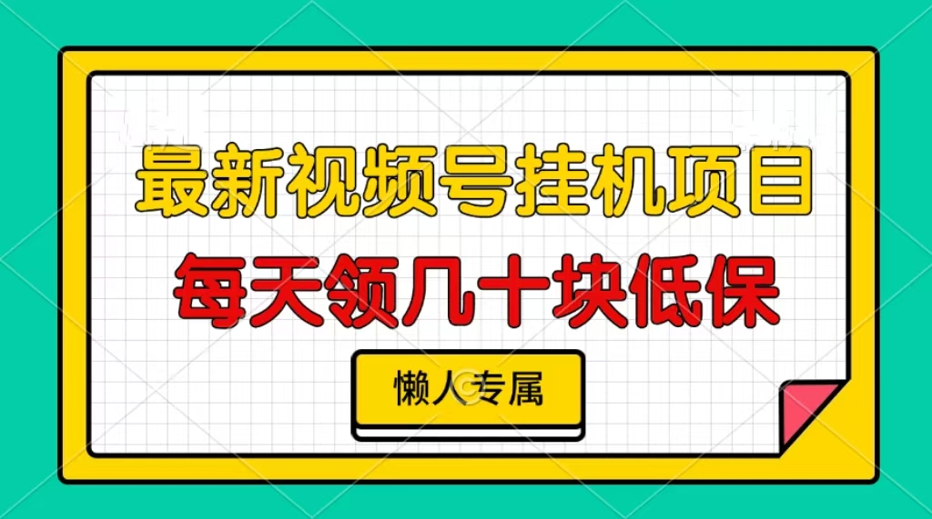 视频号挂机项目，每天几十块低保，懒人专属-彼飞网创