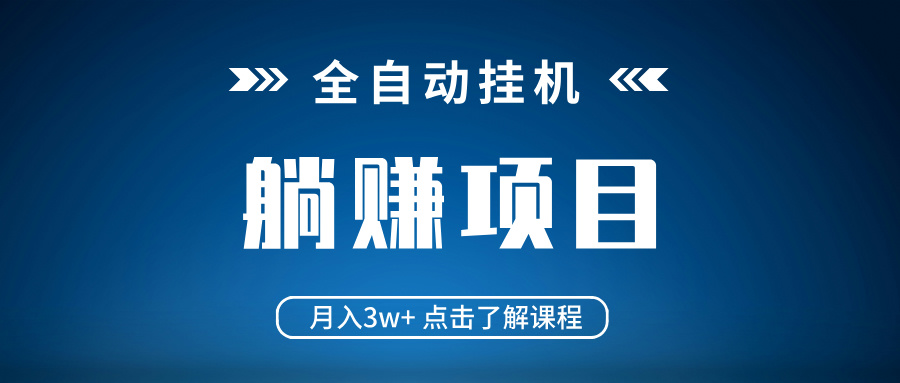 全自动挂机项目 月入3w+ 真正躺平项目 不吃电脑配置 当天见收益-彼飞网创