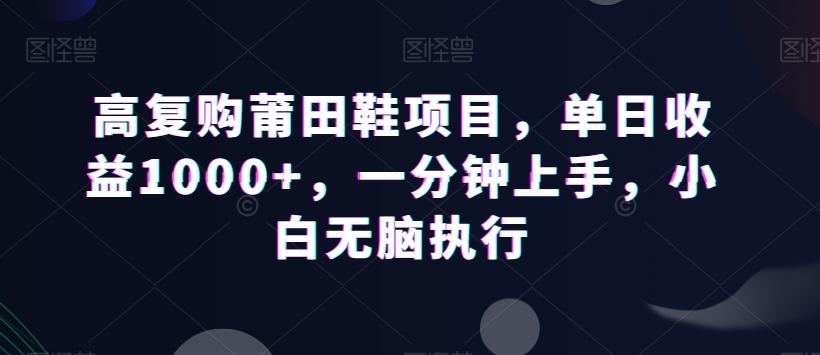 高复购莆田鞋项目，单日收益1000+，一分钟上手，小白无脑执行-彼飞网创