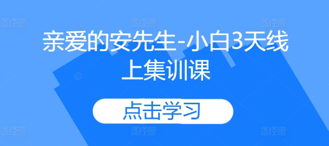亲爱的安先生-小白3天线上集训课-彼飞网创