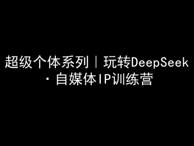 超级个体系列，玩转DeepSeek·自媒体IP训练营，deepseek教程-彼飞网创