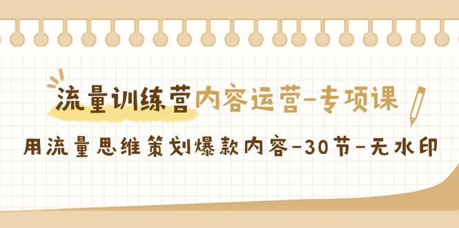流量训练营之内容运营专项课，用流量思维策划爆款内容(30节课)-彼飞网创