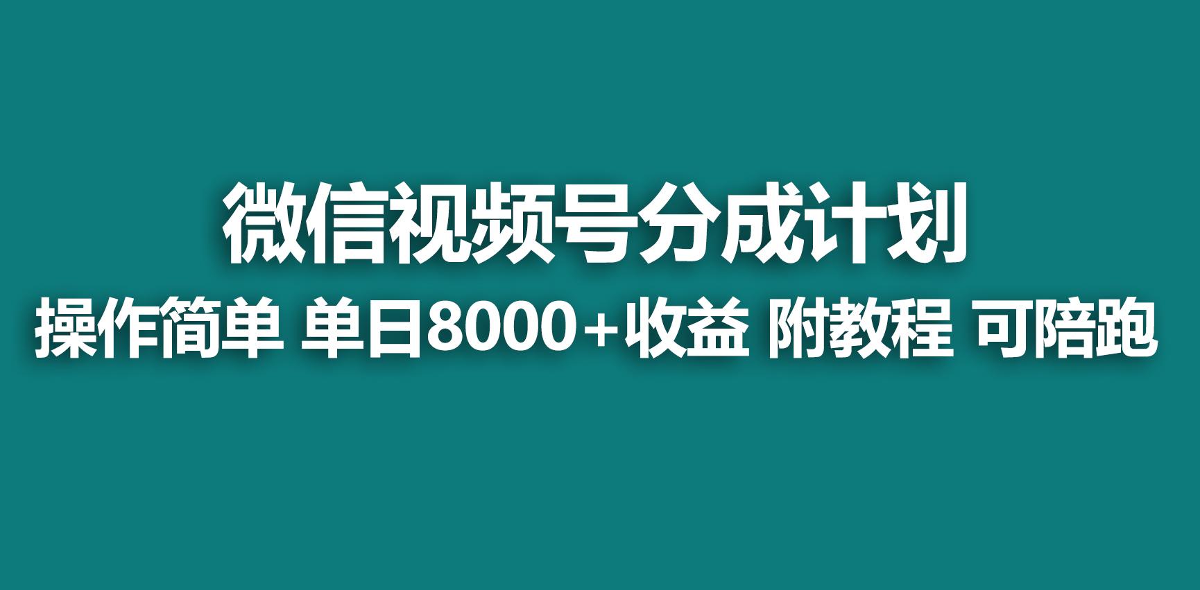 【蓝海项目】视频号分成计划，快速开通收益，单天爆单8000+，送玩法教程-彼飞网创